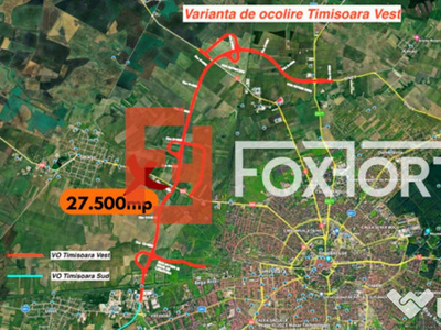 Teren extravilan 27.500 mp de vanzare in Timisoara-Zona Exte