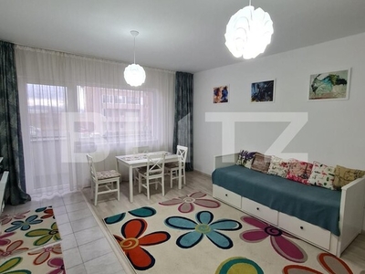 Apartament 2 camere, 46mp, semidecomandat, mobilat si utilat, etaj intermediar, zona Terra