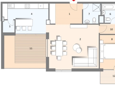 Apartament semifinisat de 3 camere, 100mp, 2 baii, zona Frunzisului