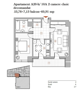 Apartament 2 camere clasic, bucatarie patrata-ARCU-GARA-CENTRU!