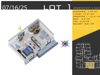 Apartament 2 camere decomandat | Theodor Pallay |