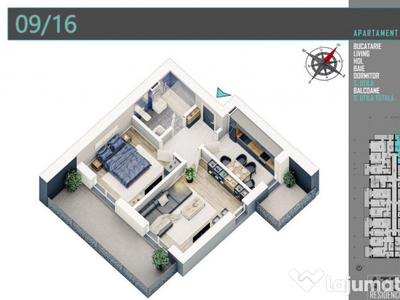 Apartament 2 Camere cu INCALZIRE IN PARDOSEALA. BLOC 3 ET...