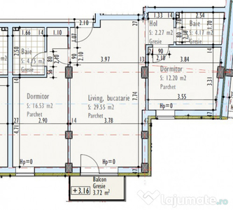 Apartament de 3 camere, semidecomandat, bloc nou, zona Pod I