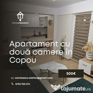 Se închiriază: Apartament cu două camere - Copou