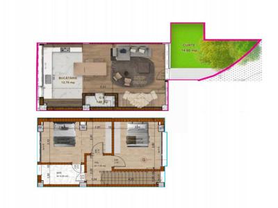 Duplex 3 camere + curte | Domenii