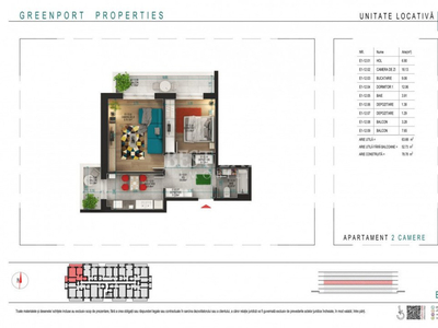 2 camere Ideal Investitie Incalzire Pardoseala /Parcare Bonu