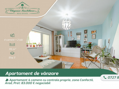 Apartament 4 camere cu centrala proprie