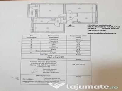 Apartament 3 camere decomandate, etj 1,zona Tribunalul vechi