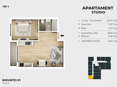 Apartament 2 camere Popesti Leordeni Apartament tip studio situat intr