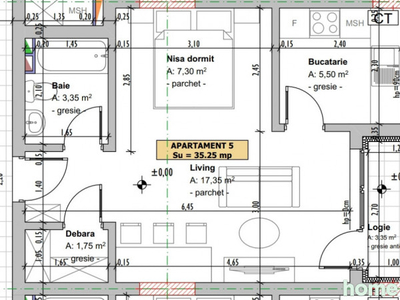 Apartament cu o camera +nisa de dormit