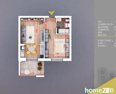 Theodor Pallady - Apartament 2 camere Studio