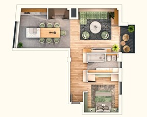 Apartament 2 camere cu suprafata de62.80 mp in Someseni