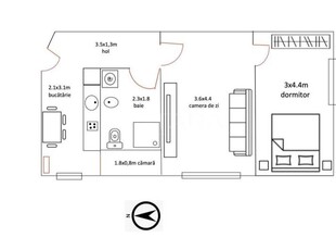 Apartament cu 2 camere de vanzare in zona Semicentrala