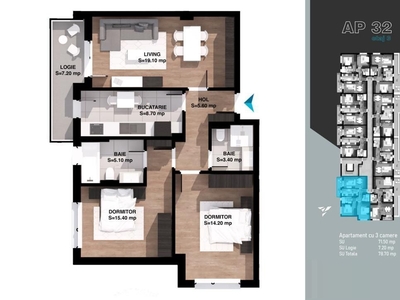 Apartament 3 camere la 12 minute Metrou gata de mutare