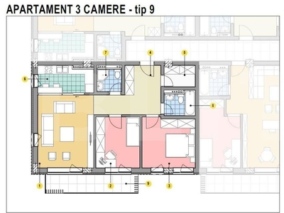 Apartament de 3 camere finisat, 67mp utili, Calea Moldovei!