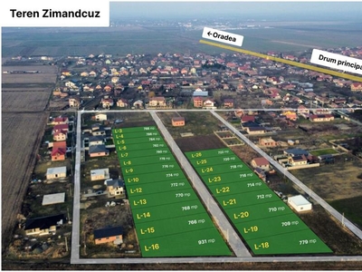 Locuri de casa in Zimandcuz (709 - 931 mp)