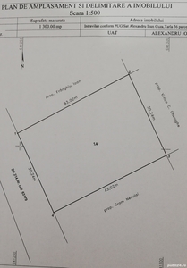 Teren intravilan com Alexandru Ioan Cuza jud Iasi