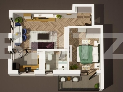 Apartament 2 camere, 46mp, balcon, parcare, zona Cazarmei Floresti