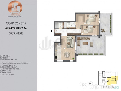 Apartament 3 camere I Campina Residence I Proiect Nou I D...