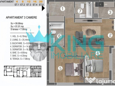 Cavar Residence-Dealul Cucului | 3 camere | 2 bai | etaj 1 |