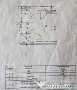 MIHAI BRAVU zona Piata -Lidl , garsoniera et. 3/4 la 38500 e