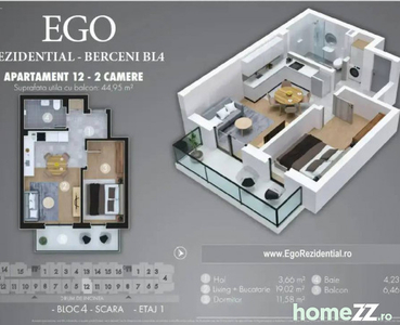 Nou Ego Berceni - 2 Camere - 400m Metrou