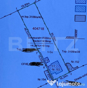 Teren de vanzare, intravilan 1500mp, front 16,34ml, In Liebl