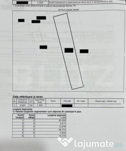 Teren intravilan 1300 mp, toate utilitățile, 16 ml front s
