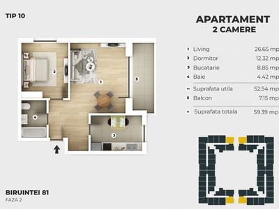 Apartament 2 camere Siena Residence apartament 2 camere