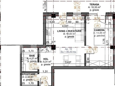 Apartament 2 camere, finisat, 46.40mp, Iris