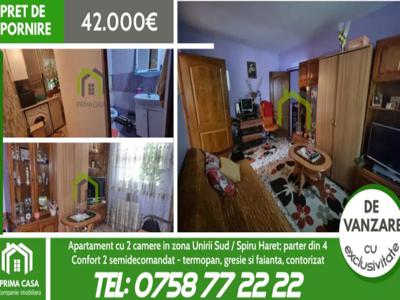 Apartament cu 2 camere in zona Spiru Haret ~ parter / 4 ~ Pret: 42.000neg.