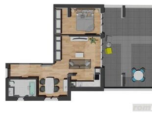 Apartament 2 camere, 54 mp, terasa generoasa, etaj intermediar, zona Vivo Mall