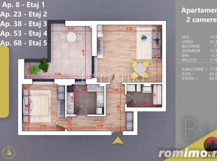 Apartament 2 camere Camere Loc de parcare Bonus -Finalizare Decembrie 2024