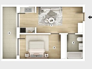 Apartament 2 camere Studio 47 mp, 15 min. metrou Leonida sau Berceni Va ofe