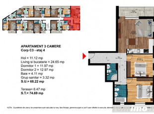 Apartament 3 camere finalizat - METROU BERCENI