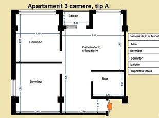 Apartament 3 camere Tip A Visani