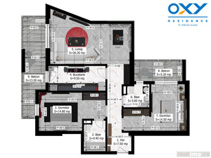 Rahova-Oxy Residence 3 camere Tip 3 mobilat/utilat