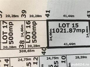 Vand teren intravilan parcele 500&1021,87 mp cu cota aferenta de drum servitute-Corbeanca