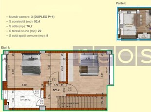 APARTAMENT 3 CAMERE DUPLEX| DOMENII | BLOC 2023