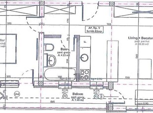 Apartament cu 2 camere, semifinisat, 46 mp, zona Apahida