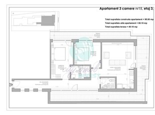 Apartament de 80 mp si TERASA DE 40 MP