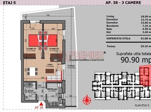 Model unic 3 camere - terasa 29 mp - Berceni Noul Brancoveanu