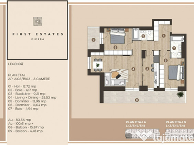 First Estates Pipera - Apartament 3 camere 100 mp