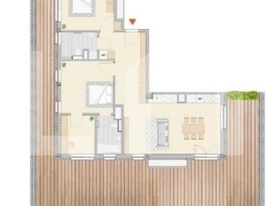 Penthouse cu 4 camere, zona semicentrala cu terasa , finisat !
