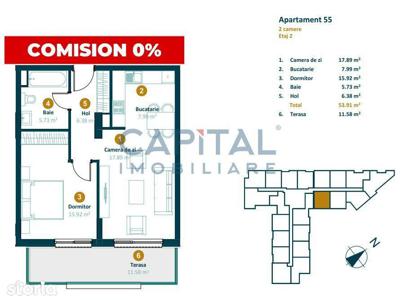 0% Comision! Vanzare apartament 2 camere, Intre Lacuri