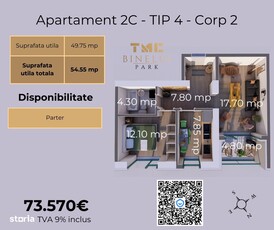 Apartament 2 Camere Decomandat 50MP Zona Grand Arena