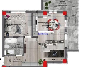 Apartament semidecomandat, parcare inclusa in pret, CF disponibil