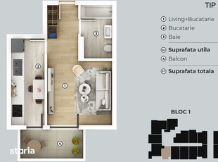 Ap. tip penthouse, decomandat,2 camere,2 terase,loc de parcare,mobilat