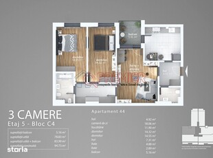 Apartament 2 camere tip Studio – Strada Tineretului