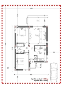 Vila parter || Comuna berceni || 3 camere || 274 Teren